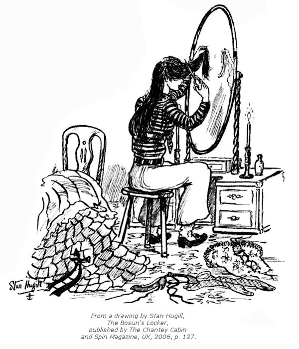From a drawing by Stan Hugill, The Bosun's Locker, published by The Chantey Cabin and Spin Magazine, UK, 2006, p. 127.