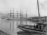 picture of Hastings Mill with ships in foreground